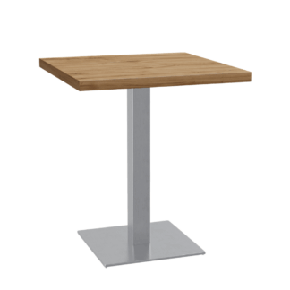 Bistrotisch 70x70 cm | Eiche Rom Natur | Edelstahl Gestell