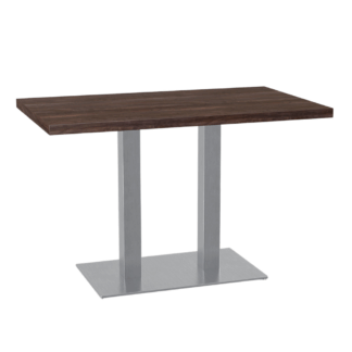 Bistrotisch 140x80 cm | D4409 OV Walnussbraun | Edelstahl Gestell
