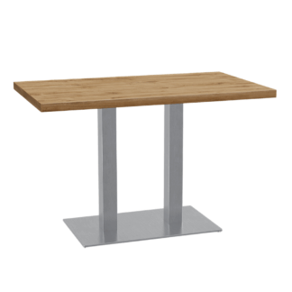 Bistrotisch 120x80 cm | Eiche Rom Natur | Edelstahl Gestell