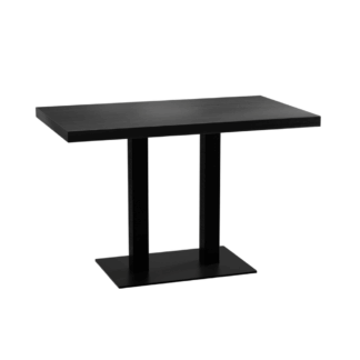 Bistrotisch 120x70 cm | dunkle Holzoptik | Gusseisen Gestell