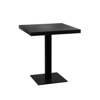 Bistrotisch 80x80 cm | Dunkle Holzoptik | Gusseisen Gestell