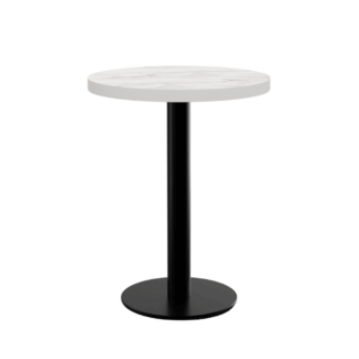 Bistrotisch Rund | Durchmesser 60 cm | D4448VL Marmor Weiß |  Gusseisengestell