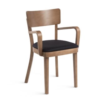 FAMEG Gastro Holzstuhl | Frankfurter mit Armlehne | Polstersitz