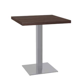 Bistrotisch 50x50 cm | Walnuss | Edelstahl Gestell