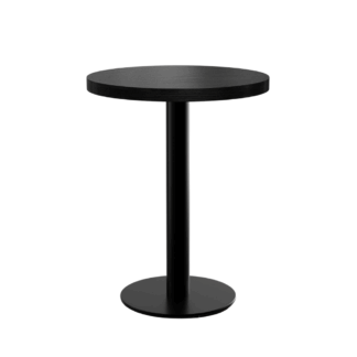 Bistrotisch Rund | Durchmesser 60 cm | dunkle Holzoptik | Gusseisengestell