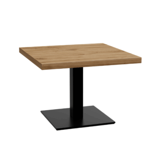 Gastro Loungetisch 50x50 cm | Eiche Rom Natur | Gusseisengestell | 45 cm Höhe