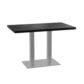 Bistrotisch 110x60 cm | Dunkle Holzoptik | Edelstahl Gestell