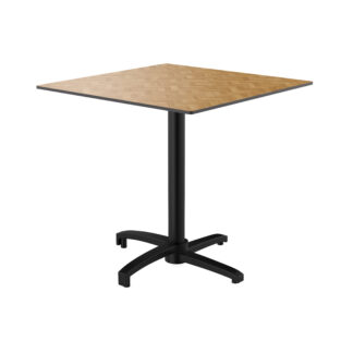 Gastro Outdoor Terrassentisch "Rene" | HPL Compact 70x70 cm | Eiche Fishbone Design | klappbar