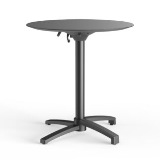 Gartentisch Outdoor Terrassentisch Rund "Rene" | HPL Compact Ø 60 cm | schwarz | klappbar