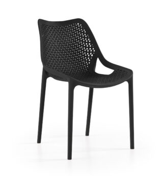 Terrassenstuhl Solea schwarz stapelbar Bistrostuhl Polypropylen mit Glasfaser