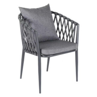 Terrassenstuhl Dione | Anthrazit Geflecht | Gastro Outdoor Stuhl