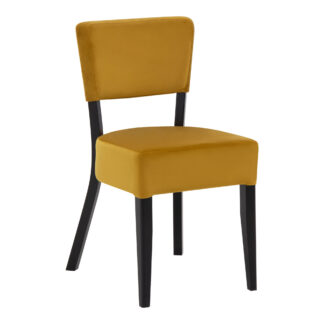 Gastrostuhl Lagos – Velour-Bezug | Gelb, montiert, FAMEG