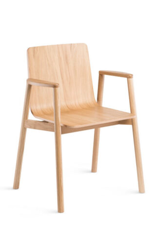 Fameg Designer Gastro Stuhl | Atu mit Armlehnen | Holz-Sitz