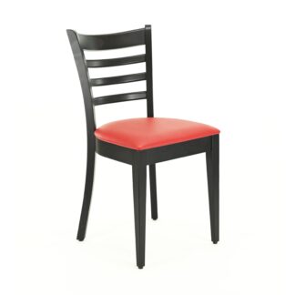 Gastro Stuhl Hugo | Rot | gepolsterter Holzstuhl | Bistrostuhl | Restaurantstuhl