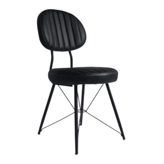 Leonardo | gepolsterter Metallstuhl | schwarz