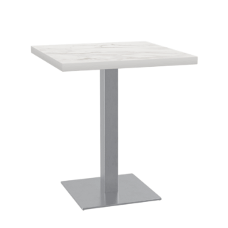 Bistrotisch 50x50 cm | D4448 LV Marmor Weiß | Edelstahl Gestell