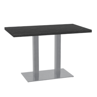 Bistrotisch 120x80 cm | Marmor Dunkel | Edelstahl Gestell