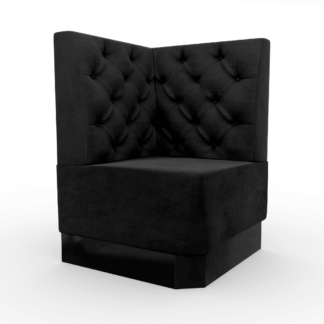 Amsterdam Samtstoff Chesterfield Ecke schwarz