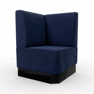 Amsterdam Samtstoff Glatt Ecke blau