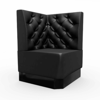 Amsterdam Kunstleder Ecke Chesterfield schwarz