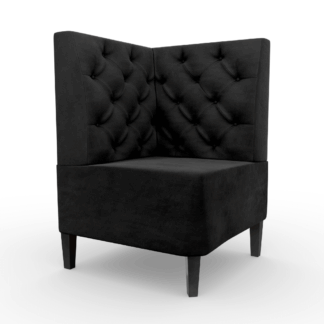 Paris Samtstoff Chesterfield Ecke schwarz