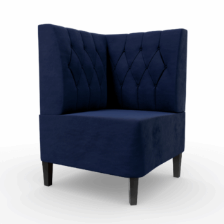 Paris Samtstoff Diamant Ecke blau