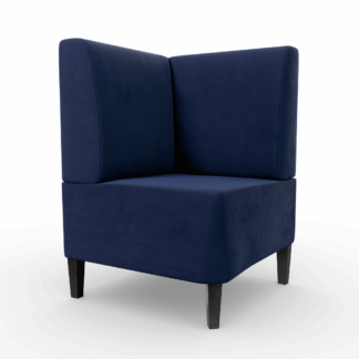 Paris Samtstoff Glatt Ecke blau