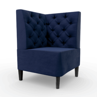 Paris Samtstoff Chesterfield Ecke blau