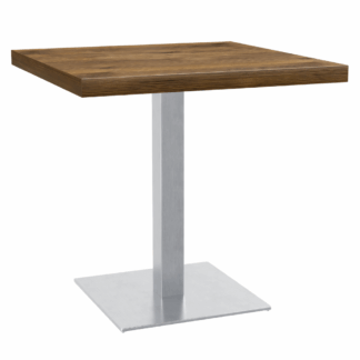 Bistrotisch 36 mm Kastanie Quadratisch Edelstahl.png